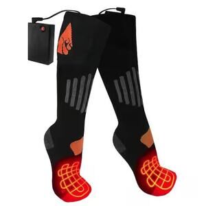 ActionHeat Wool AA Battery Heated Socks Black Large/X-Large